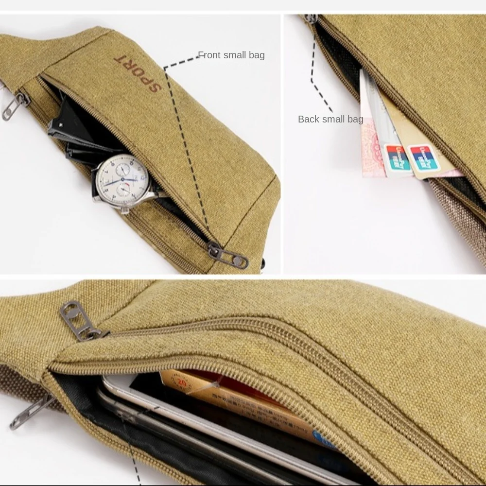 Fanny Pack Running Bags Waist Belt Bag 2024 New Canvas Purse Travel Camping Hiking Pocket Belly Pouch For Phone Coins Women Men