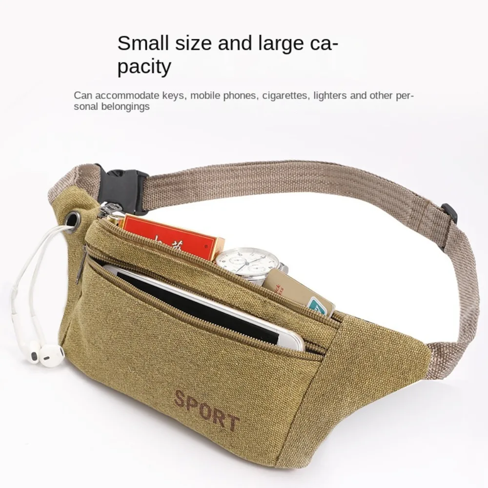 Fanny Pack Running Bags Waist Belt Bag 2024 New Canvas Purse Travel Camping Hiking Pocket Belly Pouch For Phone Coins Women Men