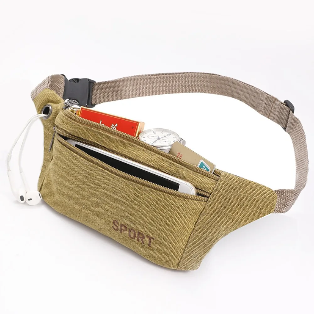 Fanny Pack Running Bags Waist Belt Bag 2024 New Canvas Purse Travel Camping Hiking Pocket Belly Pouch For Phone Coins Women Men