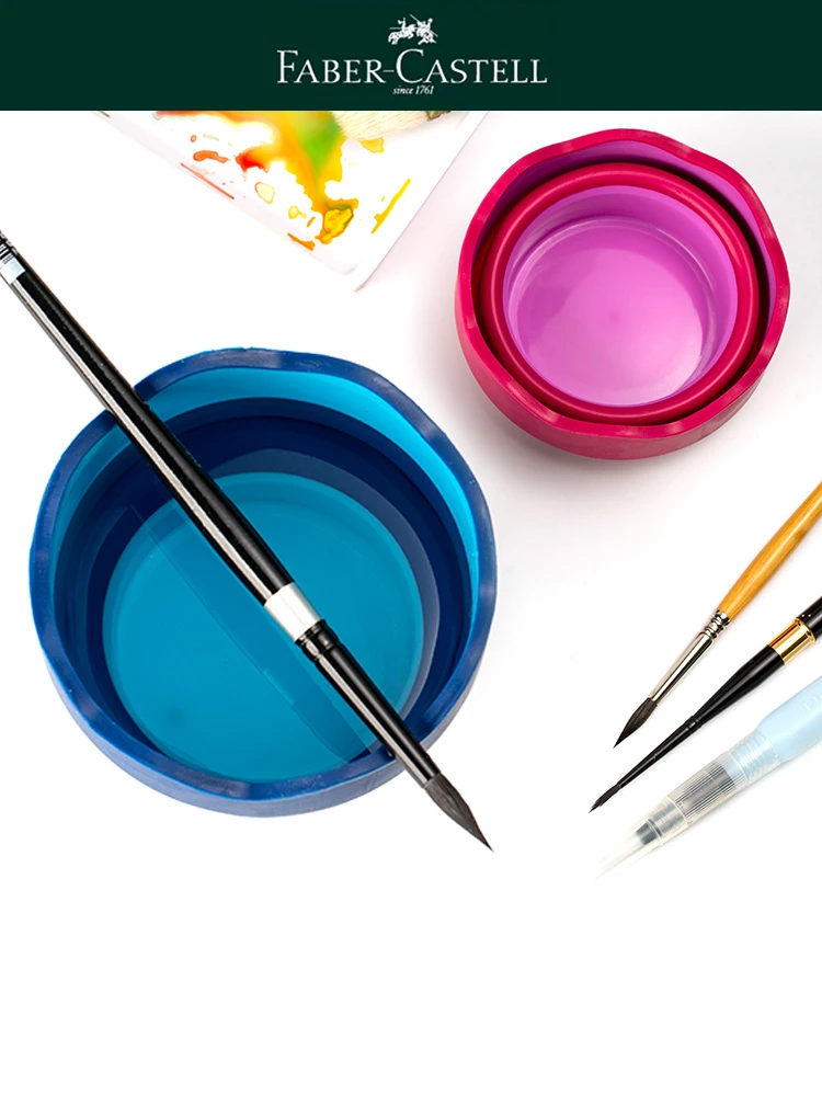 Faber-Castell Clic & Go Folding Mini Paint Bucket with Sakura Watercolor Pen Brush Paint Washer Cleaner Drawing Tools Art Supply