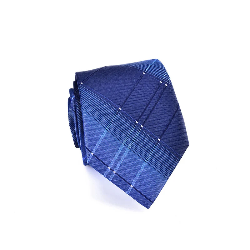 8cm Classic Men's Tie Blue Plaid Striped Neck Tie Paisley Floral Neckties Daily Wear Cravat Wedding Party Gift