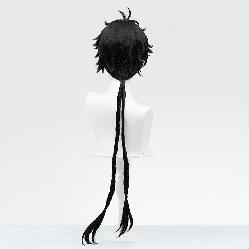 Anime Wuthering Waves Rover Cosplay Wig Male Black Short Hair 90CM Long Braid Main Character Resonator Halloween Party