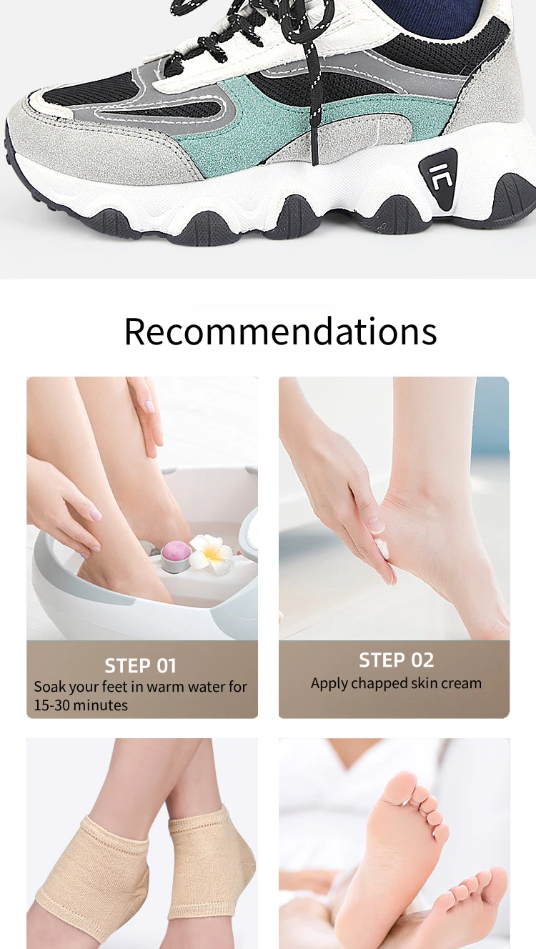 Socks Feet Pads for Heels Heel Gel Protective Shock-absorbing Insoles Feet Care Skin Repair Cushion Anti-cracked Foot Sock