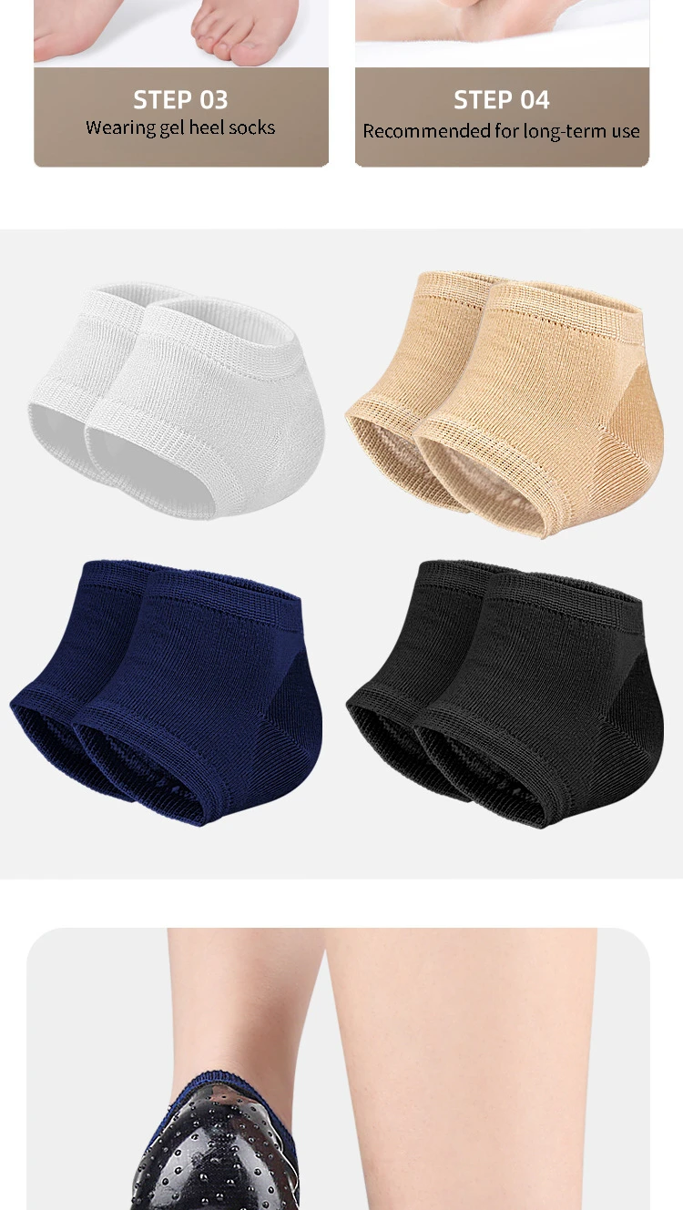 Socks Feet Pads for Heels Heel Gel Protective Shock-absorbing Insoles Feet Care Skin Repair Cushion Anti-cracked Foot Sock