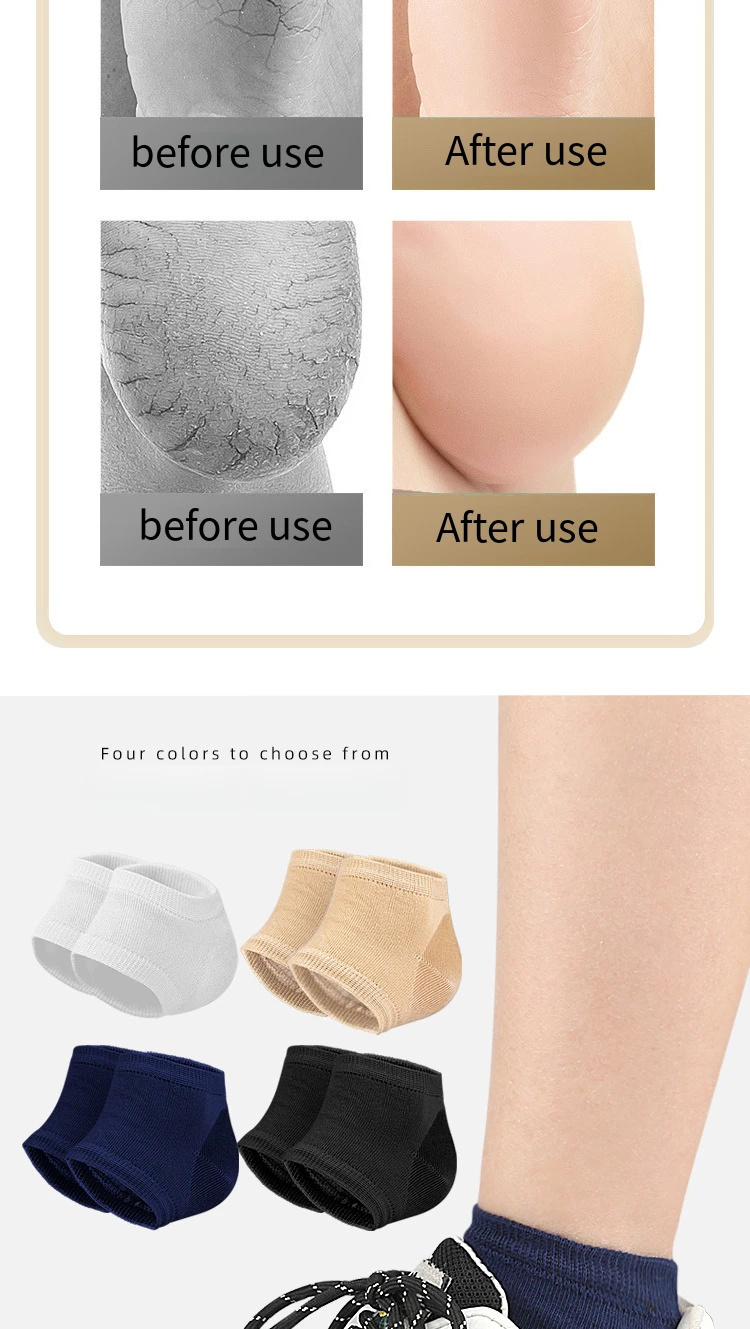 Socks Feet Pads for Heels Heel Gel Protective Shock-absorbing Insoles Feet Care Skin Repair Cushion Anti-cracked Foot Sock
