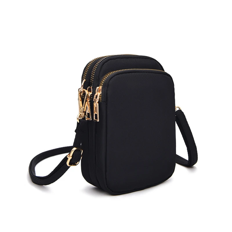 Women Mini Bag Crossbody Zipper Shoulder Bags Mobile Phone Purse Vertical Multifunctional Wallet Black Walking Crossbody Bags