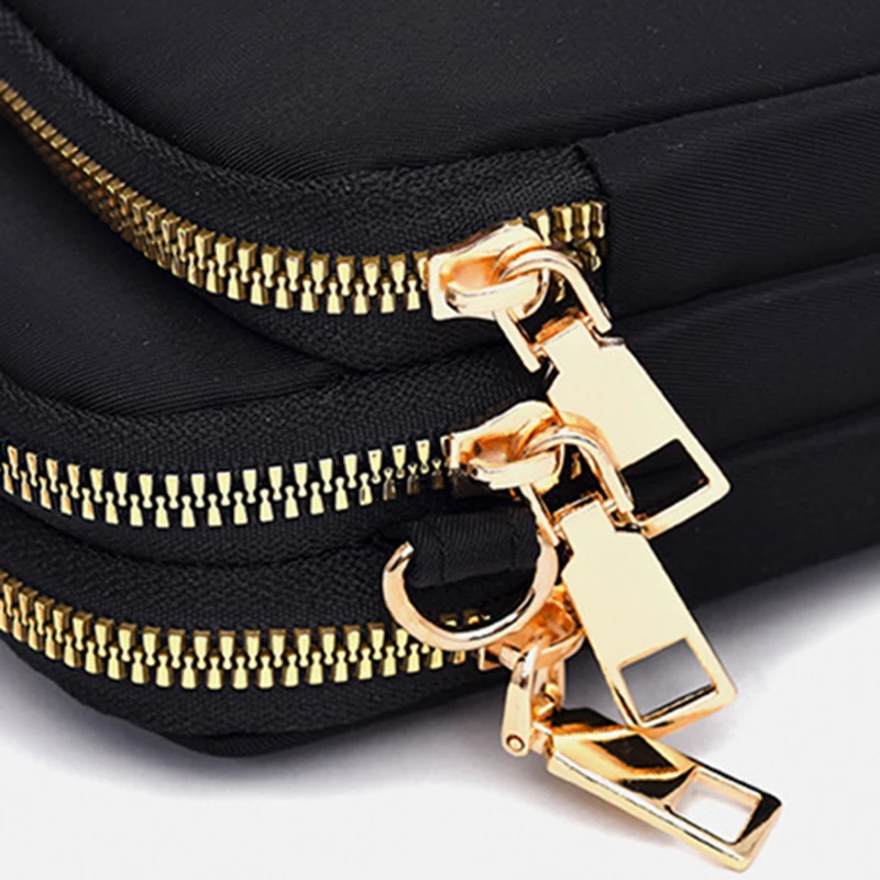 Women Mini Bag Crossbody Zipper Shoulder Bags Mobile Phone Purse Vertical Multifunctional Wallet Black Walking Crossbody Bags