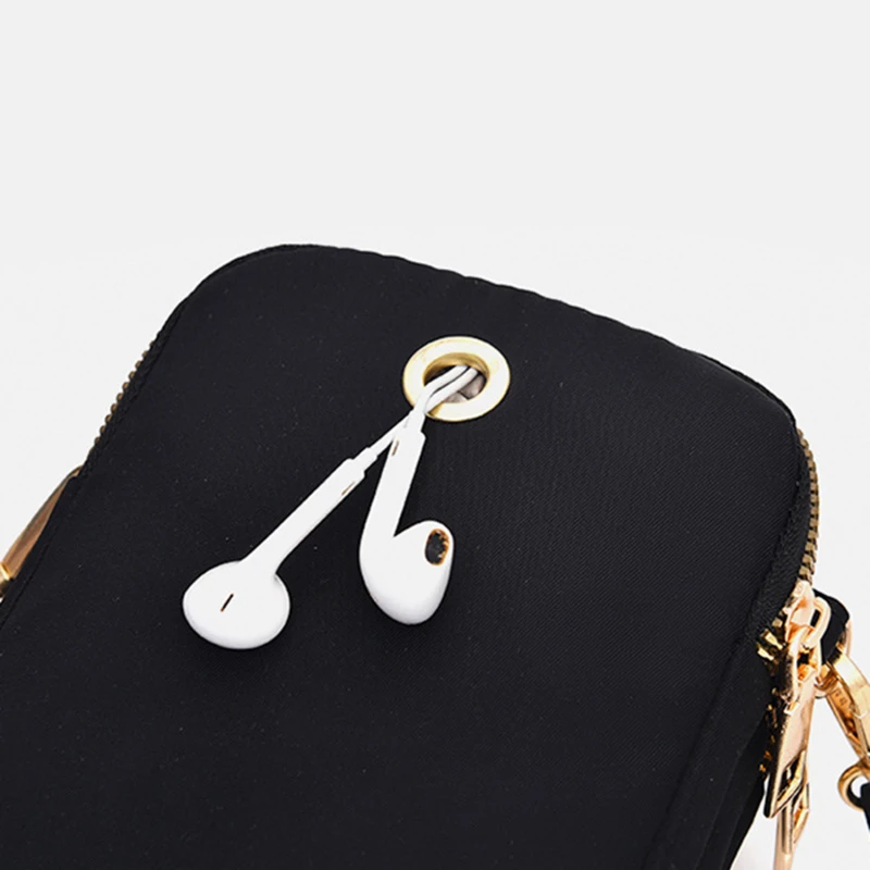 Women Mini Bag Crossbody Zipper Shoulder Bags Mobile Phone Purse Vertical Multifunctional Wallet Black Walking Crossbody Bags