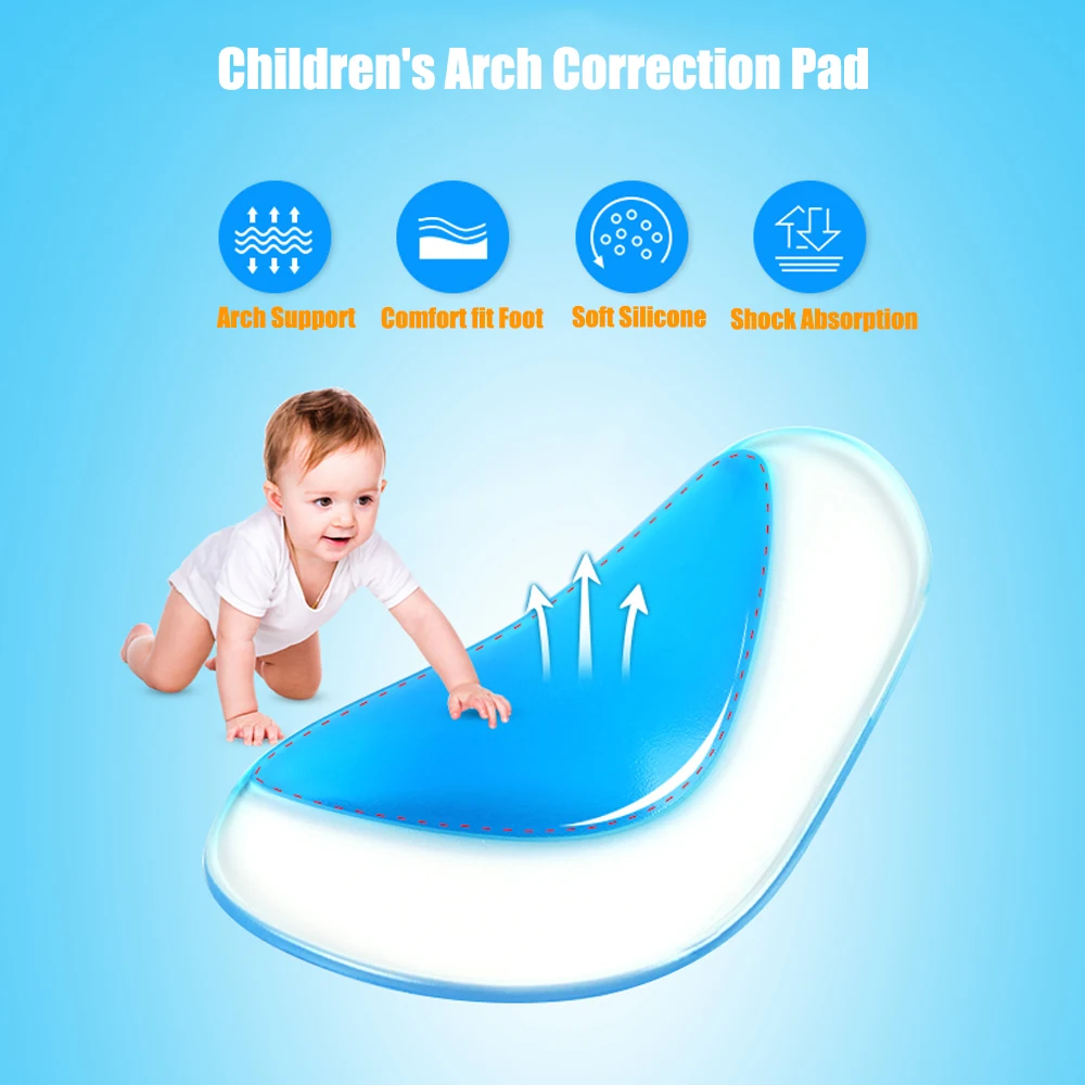 Kids Orthopedic Insoles for Children Shoes Inserts Baby Flat Foot Arch Support Silicone Gel Insoles Plantar Fasciitis Orthotics