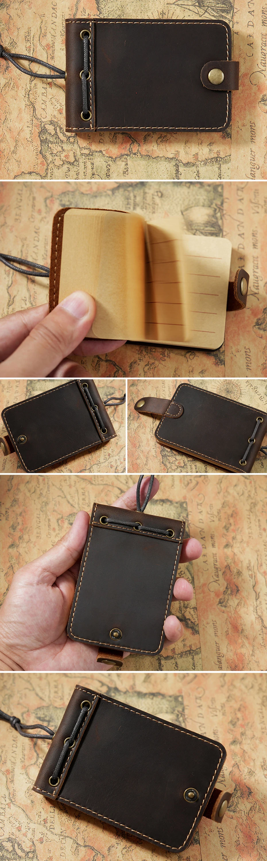 Portable Leather Notebook Mini Notepad Sketchbook Journal Travel Office School Supplies