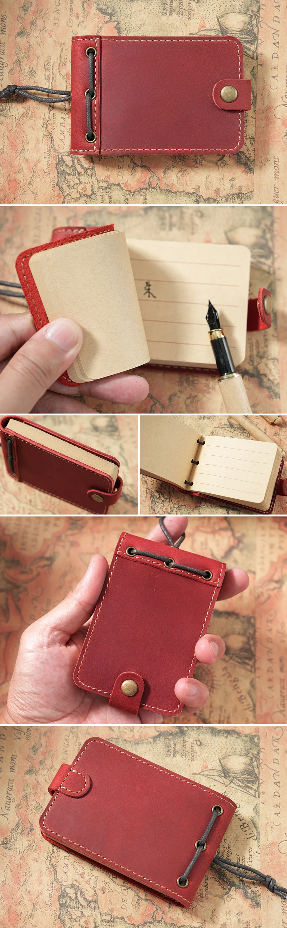 Portable Leather Notebook Mini Notepad Sketchbook Journal Travel Office School Supplies