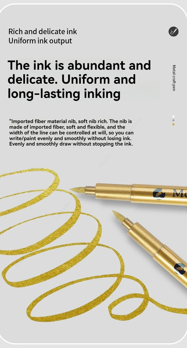 1/3Pcs highlight Metallic Marker Brush Pens Gold Silver White Color Permanent Art Marker For Manga Crafts Scrapbooking Supplies