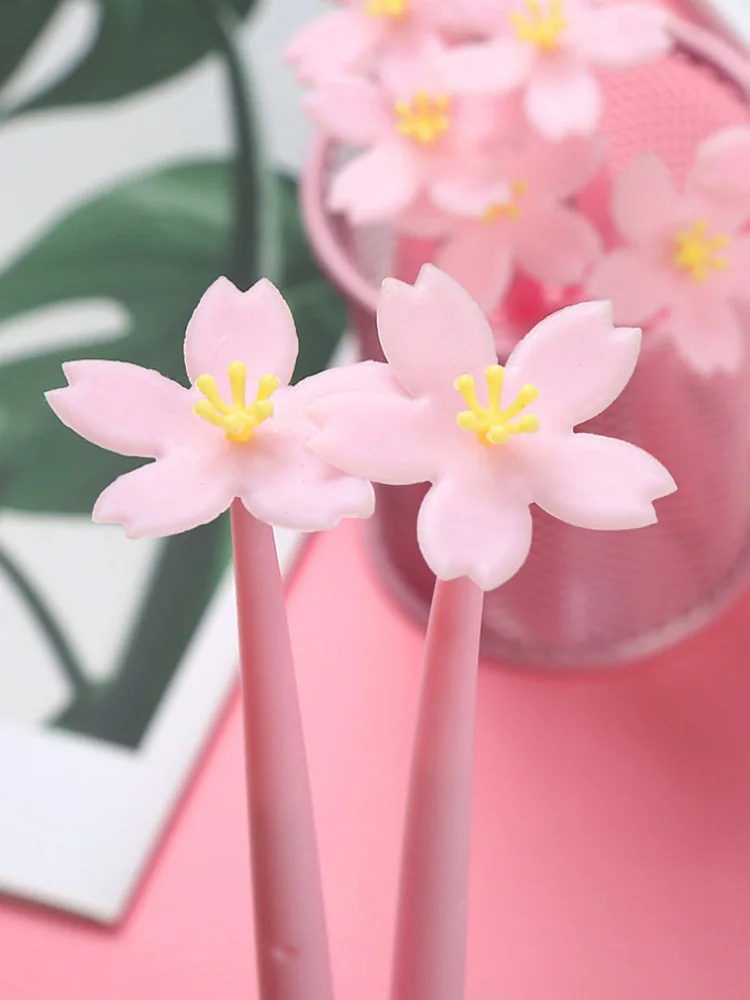 New Soft Glue Flower Neutral Pen Beautiful Water Pen Girl Heart Series Creative Stationery Student Office Supplies