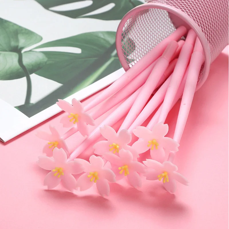 New Soft Glue Flower Neutral Pen Beautiful Water Pen Girl Heart Series Creative Stationery Student Office Supplies