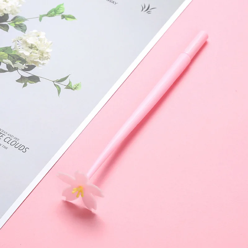 New Soft Glue Flower Neutral Pen Beautiful Water Pen Girl Heart Series Creative Stationery Student Office Supplies