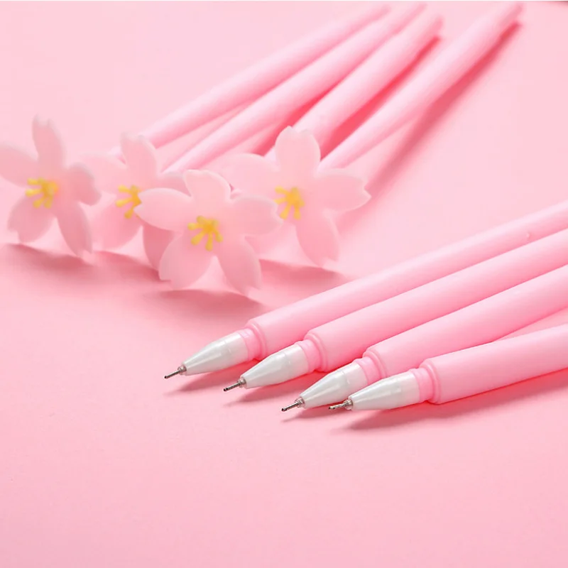 New Soft Glue Flower Neutral Pen Beautiful Water Pen Girl Heart Series Creative Stationery Student Office Supplies
