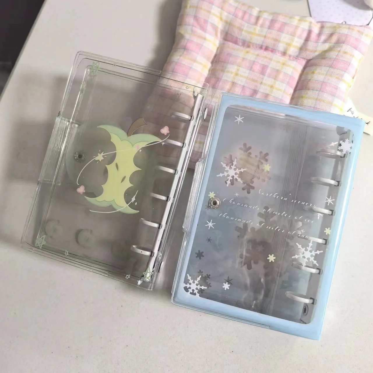 A7 Candy Cute Snowflake Green Apple Colored Binder Cover Journal Sketchbook Accessories Diary Office Supplies