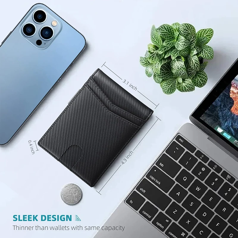 Rfid Carbon Fiber Luxury Men Wallets Money Clip Slim Thin Man Credit Card Holder Wallet for Men Small Short Male Vallet Billfold