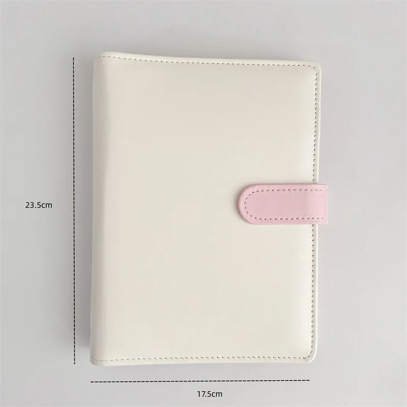 A5 A6 Dark Green Blue 6 Ring Binder PU Clip-on Notebook Leather Loose Leaf Notebook Cover Notebooks Journal Kawaii Stationery