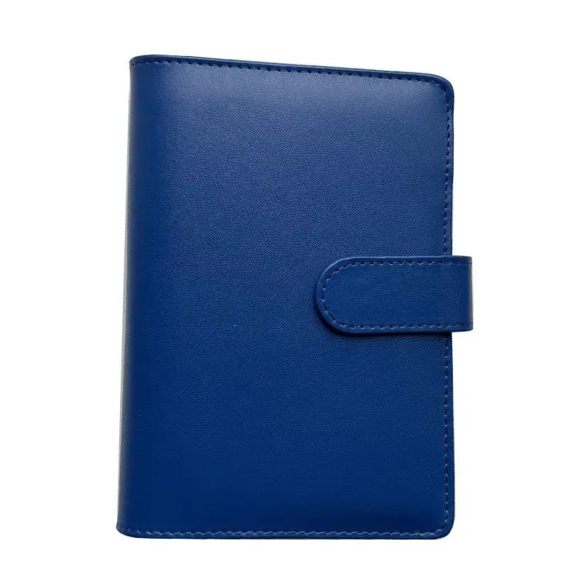 A5 A6 Dark Green Blue 6 Ring Binder PU Clip-on Notebook Leather Loose Leaf Notebook Cover Notebooks Journal Kawaii Stationery