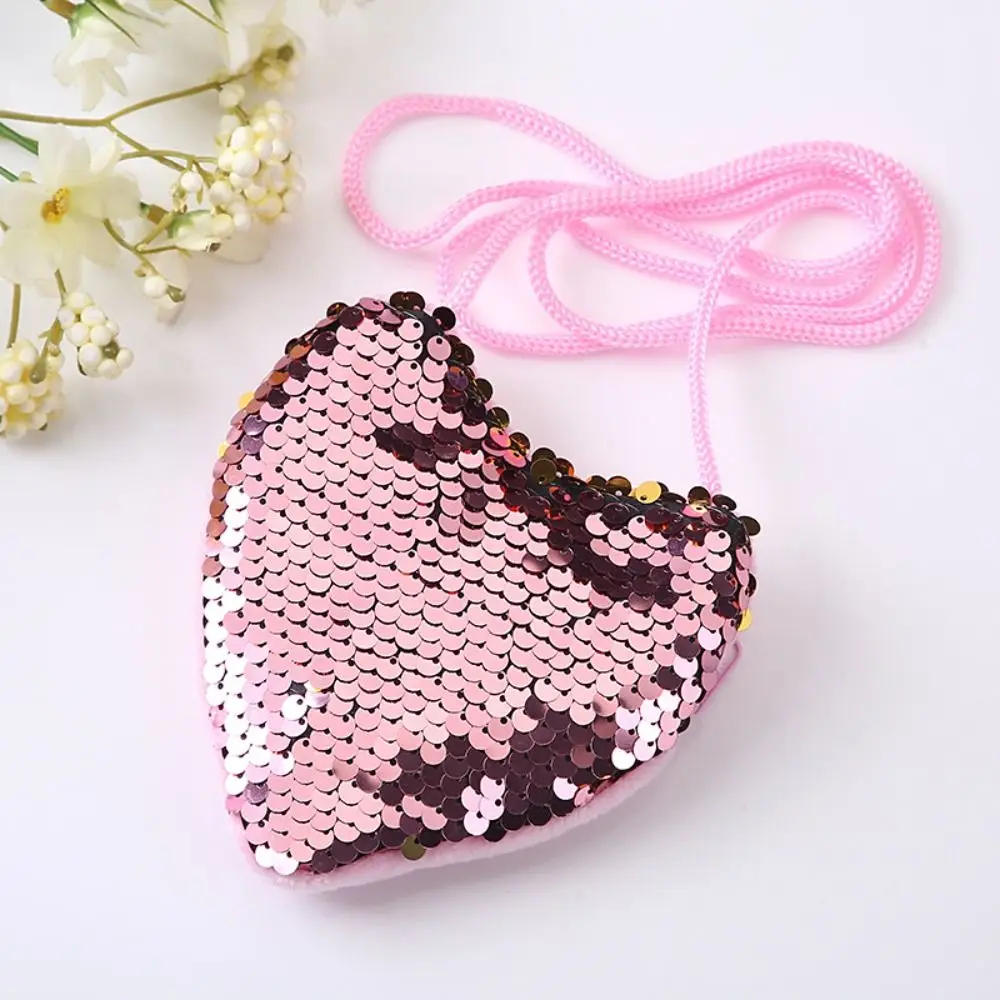Decorative Kids Tote Bag Heart Shape Shoulder HandBags Kids Coin Purse Bag Mini Cute Princess Kids Funny Shoulder Bag