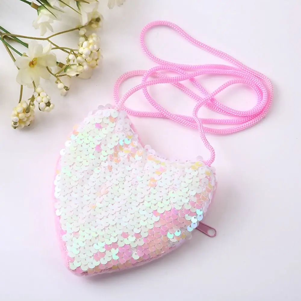 Decorative Kids Tote Bag Heart Shape Shoulder HandBags Kids Coin Purse Bag Mini Cute Princess Kids Funny Shoulder Bag