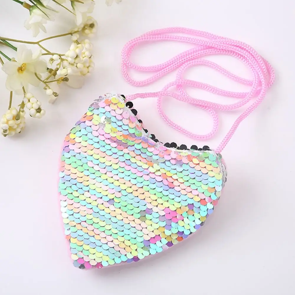 Decorative Kids Tote Bag Heart Shape Shoulder HandBags Kids Coin Purse Bag Mini Cute Princess Kids Funny Shoulder Bag