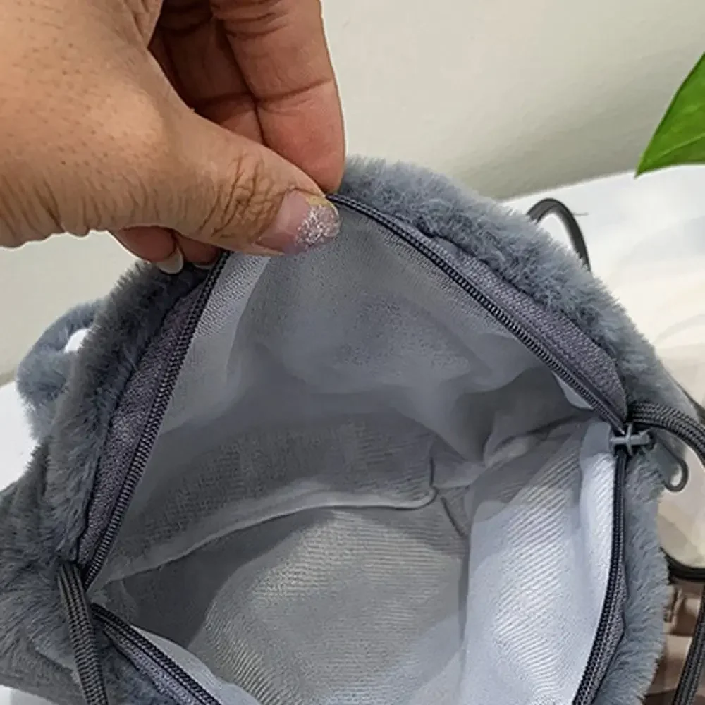 Kawaii Cartoon Plush Rabbit Messenger Bags Kids Animals Crossbody Bag Girls Casual Cute Purse Bag Coin Purse Wallets Handbag