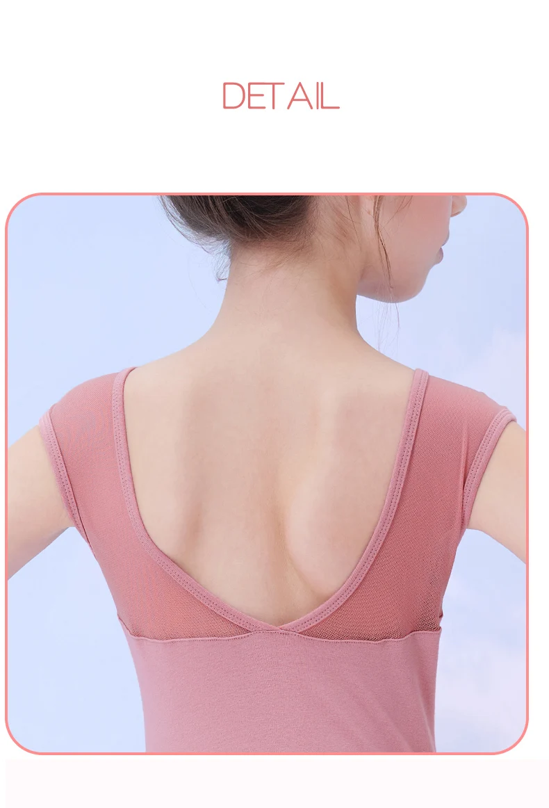 Girls Ballet Dress Sleeveless Dance Leotard Dress Cotton Splice Dance Dress for Girls Kids Ballet Leotard with Chiffon Skirt