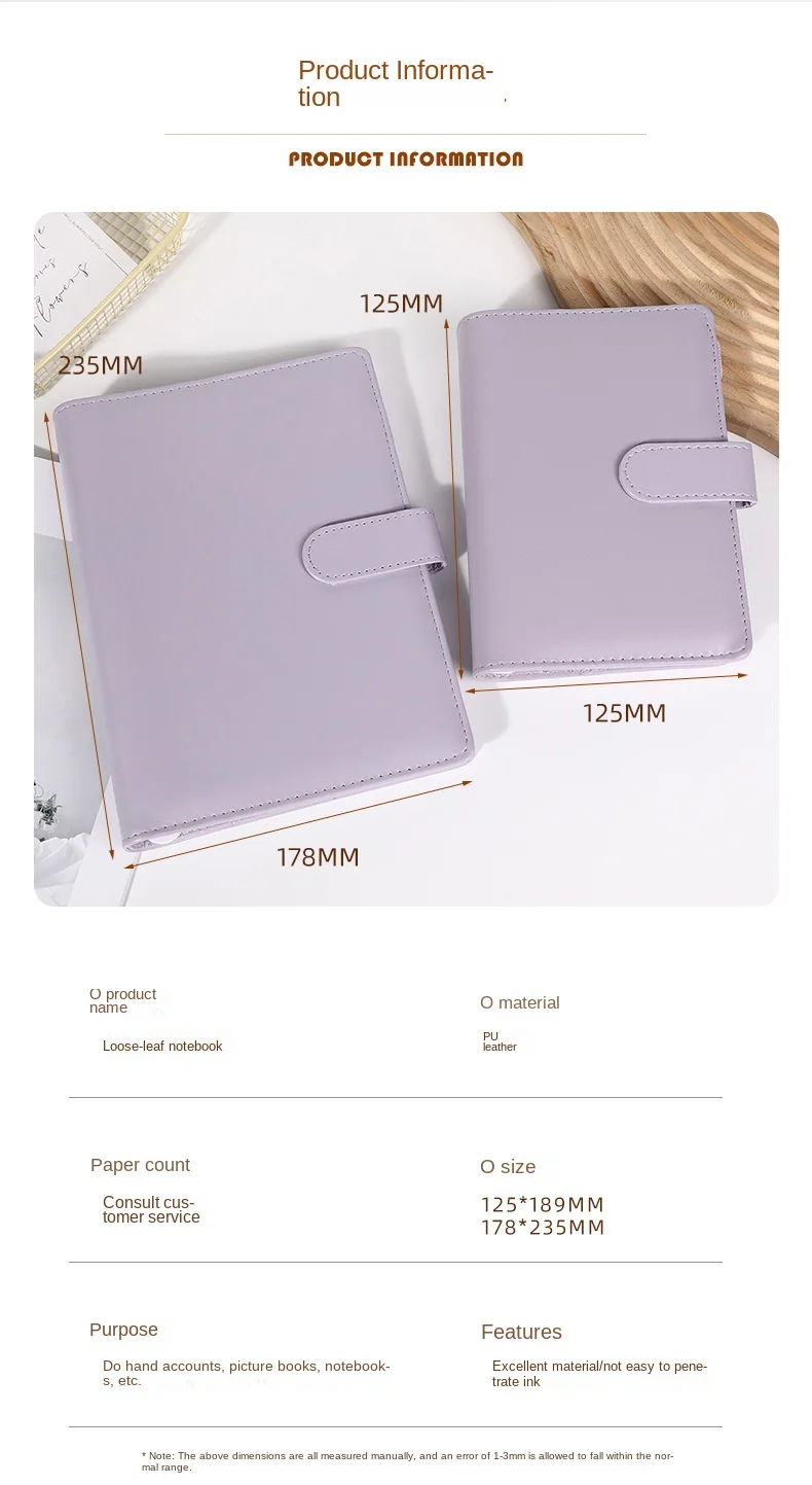 A6 Macaroon Fresh Color PU Leather DIY Binder Photocards Collect Book Diary Agenda Planner DIY Cover Album Stationery