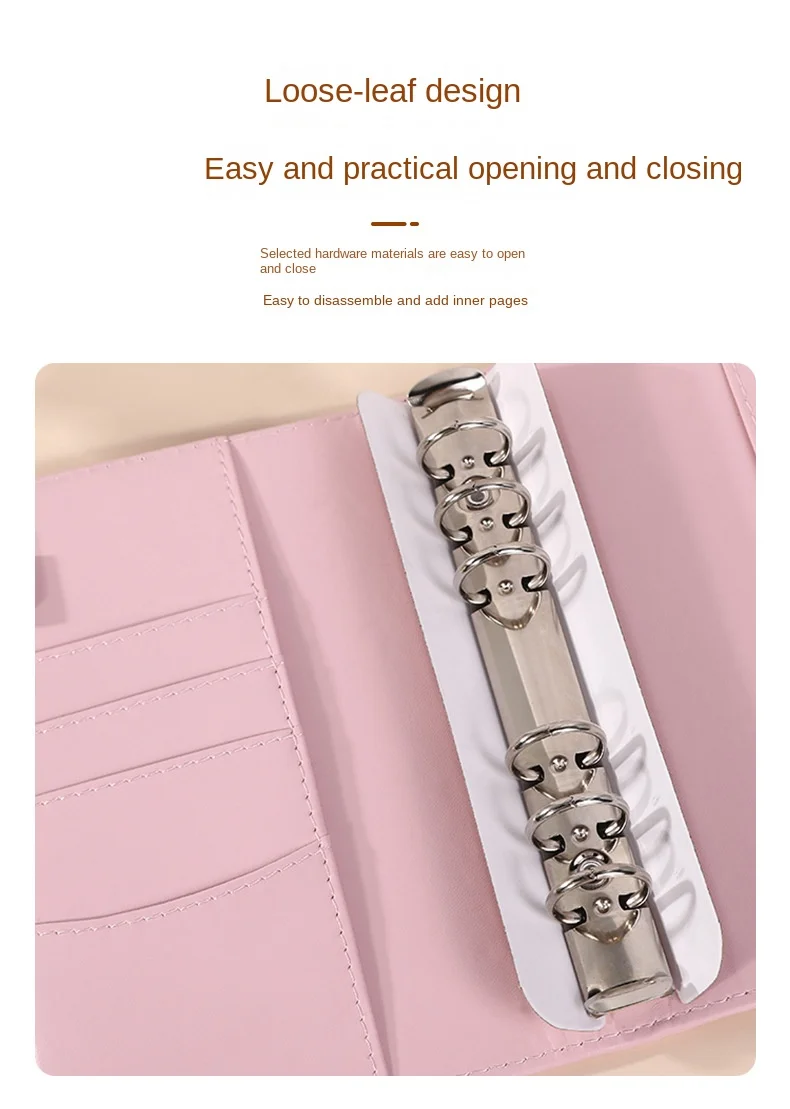 A6 Macaroon Fresh Color PU Leather DIY Binder Photocards Collect Book Diary Agenda Planner DIY Cover Album Stationery
