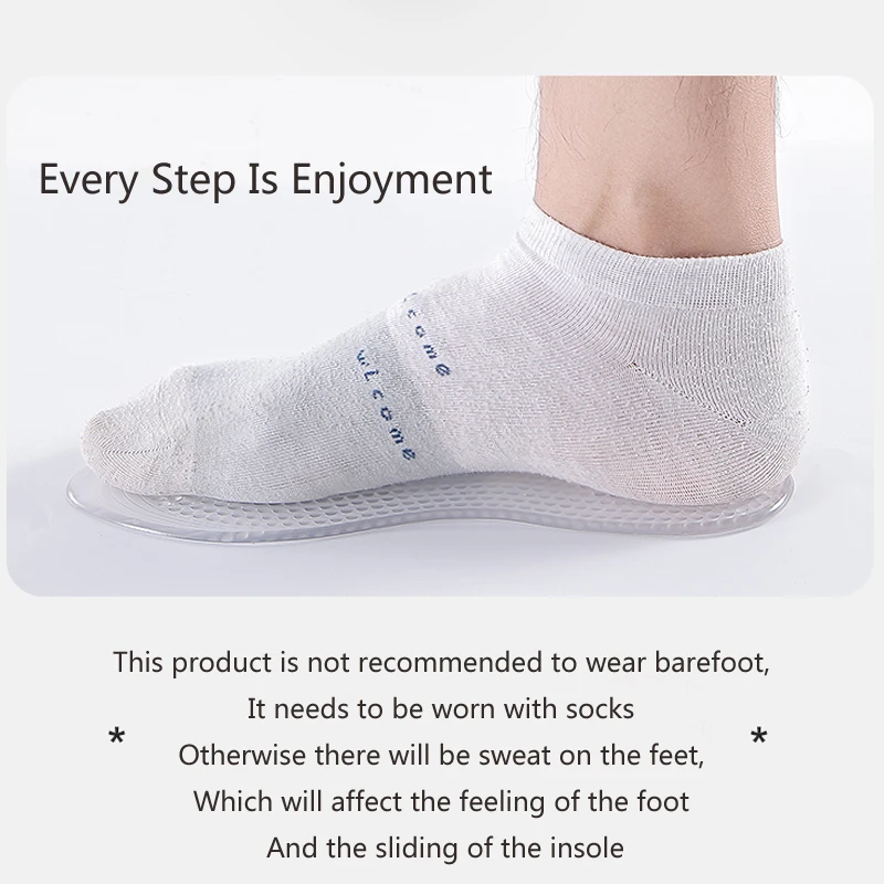 Non Slip Silicone Insoles for Shoes Orthotic Arch Support Insole Soft Shoe Inserts Sport Anti-slip Template Man Women Shoe Sole