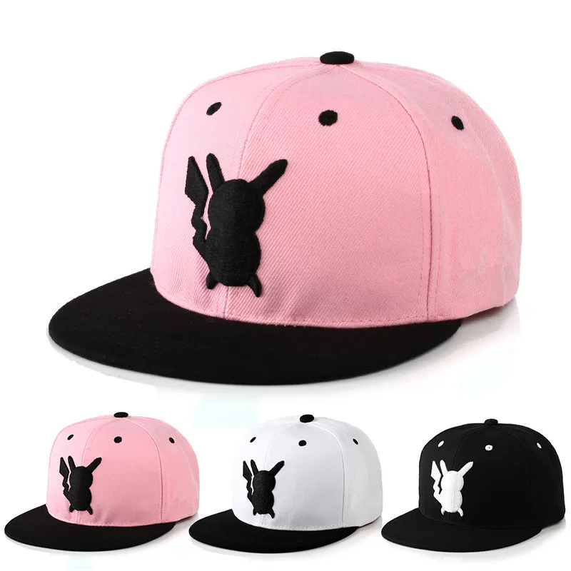 Anime Pikachus Cosplay Hat Unisex Adjustable Casual Baseball Hat Outdoor Sun Protection Hat Flat Brim Hat