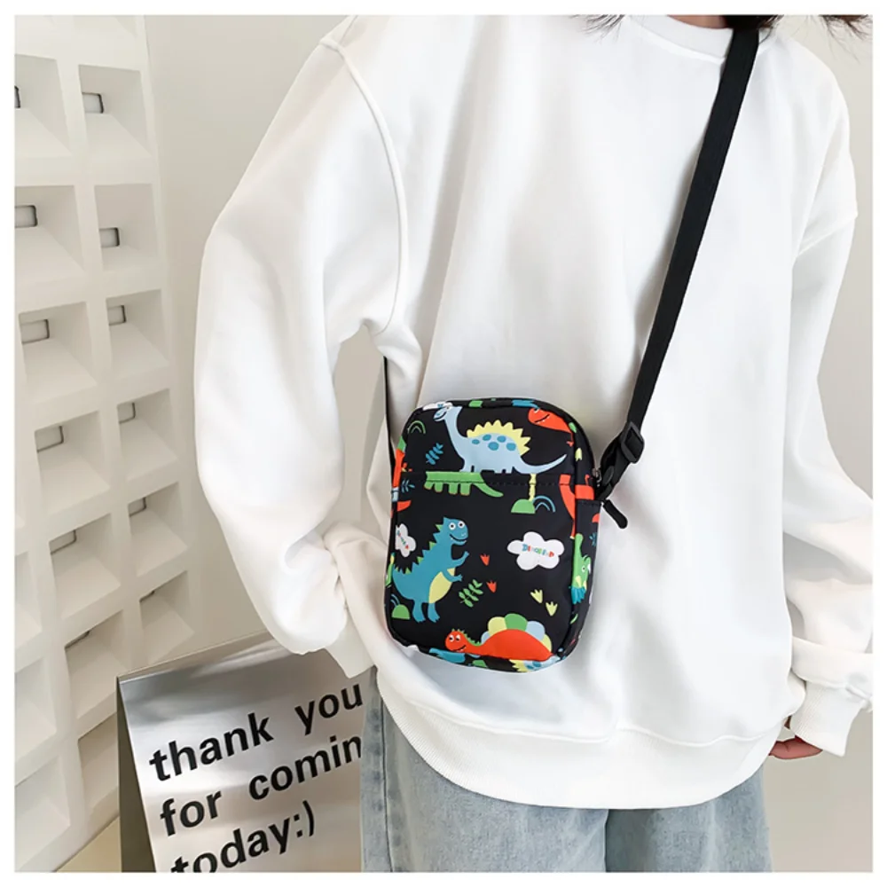 Cartoon Men Women Dinosaur Shoulder Bags Canvas Bag Makeup Bag Phone Bag Cosmetic Bag Waist Pack Chest Bag