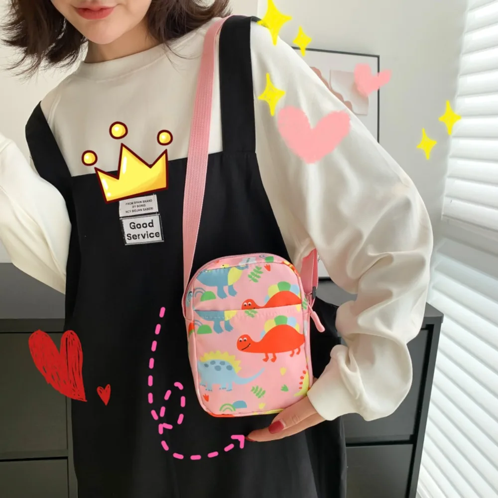 Cartoon Men Women Dinosaur Shoulder Bags Canvas Bag Makeup Bag Phone Bag Cosmetic Bag Waist Pack Chest Bag