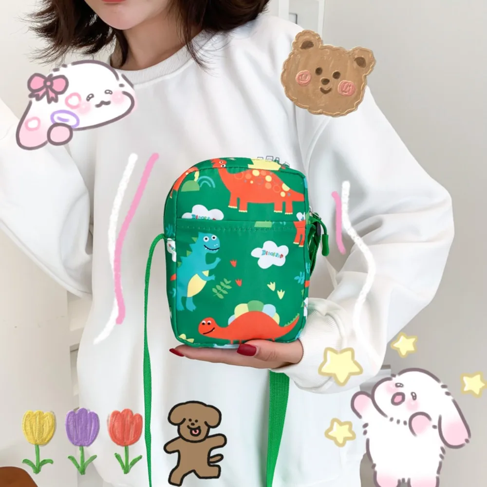 Cartoon Men Women Dinosaur Shoulder Bags Canvas Bag Makeup Bag Phone Bag Cosmetic Bag Waist Pack Chest Bag