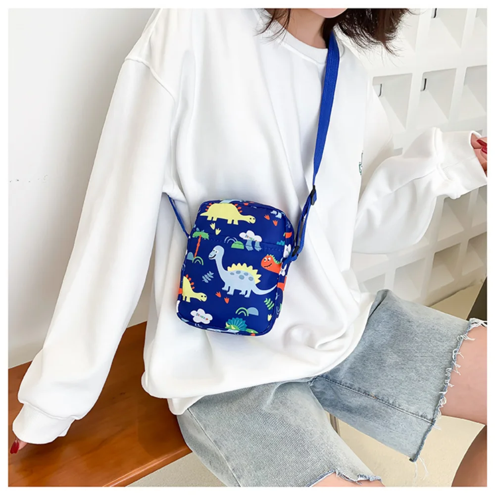 Cartoon Men Women Dinosaur Shoulder Bags Canvas Bag Makeup Bag Phone Bag Cosmetic Bag Waist Pack Chest Bag