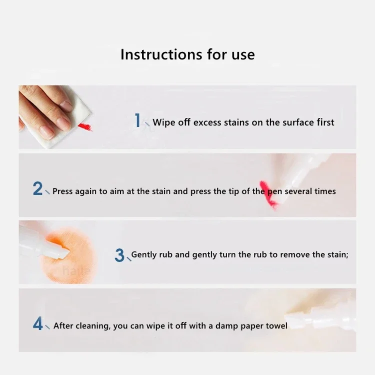 Portable Clothes Stain Removal Pen Grease Stain Removal Erase Scouring Pen Textile Emergency Decontamination Cleaner 10ml