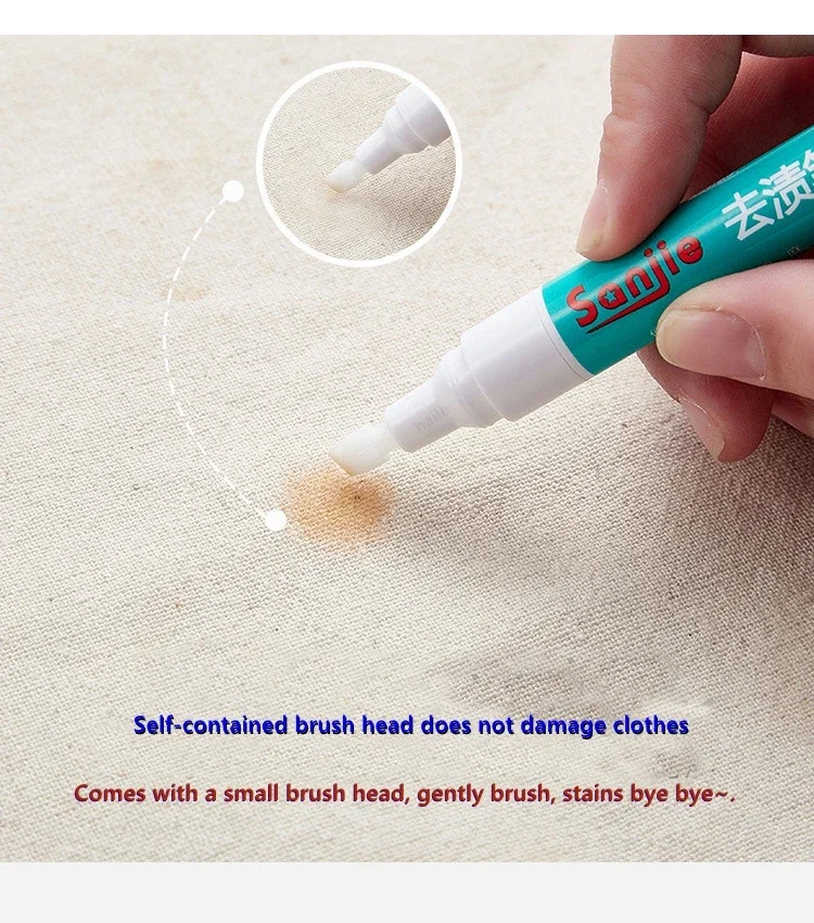 Portable Clothes Stain Removal Pen Grease Stain Removal Erase Scouring Pen Textile Emergency Decontamination Cleaner 10ml
