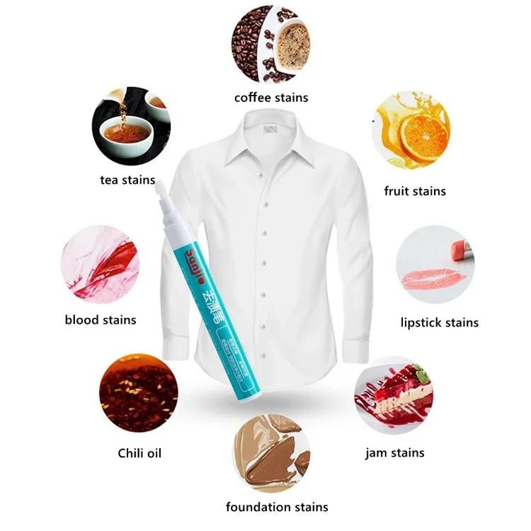 Portable Clothes Stain Removal Pen Grease Stain Removal Erase Scouring Pen Textile Emergency Decontamination Cleaner 10ml
