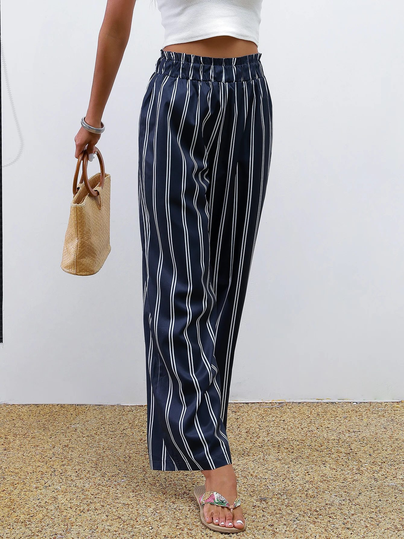 Womens Trousers Digital Printing fashion Elegant Casual japanese style European and American Korean Style