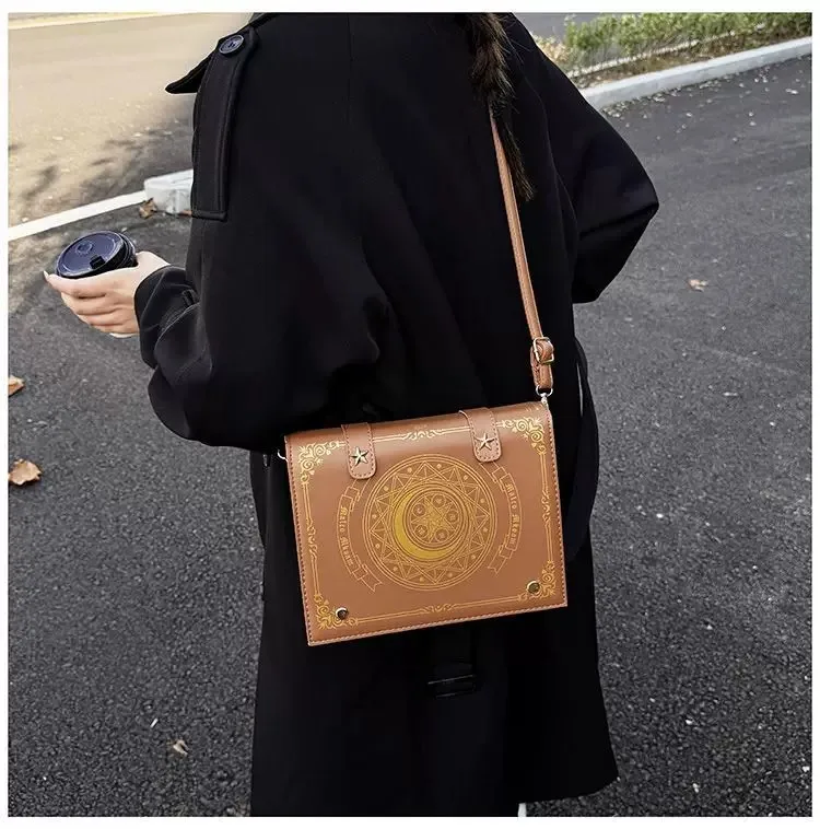 Y2K Magic Book Lolita Ita Bag Gothic Shoulder Bag Girls Transparent Pocket Cute Crossbody Handbags Women's Mini Backpacks Purse