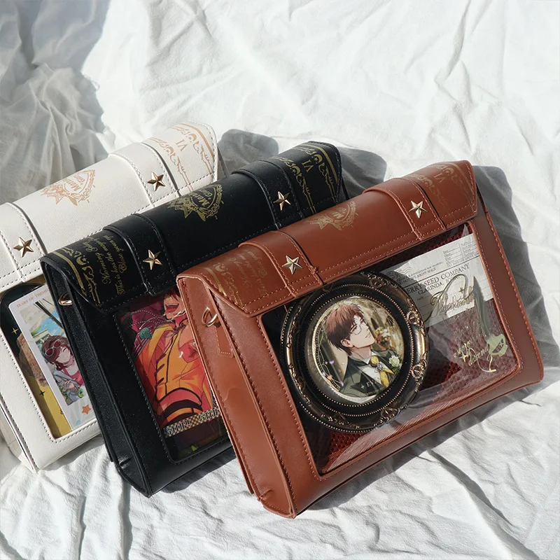 Y2K Magic Book Lolita Ita Bag Gothic Shoulder Bag Girls Transparent Pocket Cute Crossbody Handbags Women's Mini Backpacks Purse