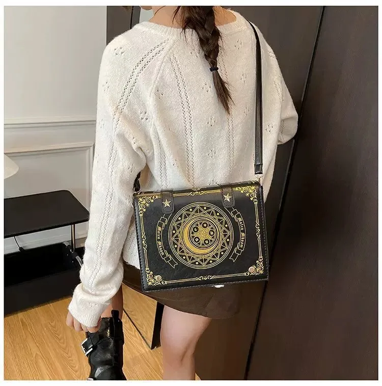 Y2K Magic Book Lolita Ita Bag Gothic Shoulder Bag Girls Transparent Pocket Cute Crossbody Handbags Women's Mini Backpacks Purse