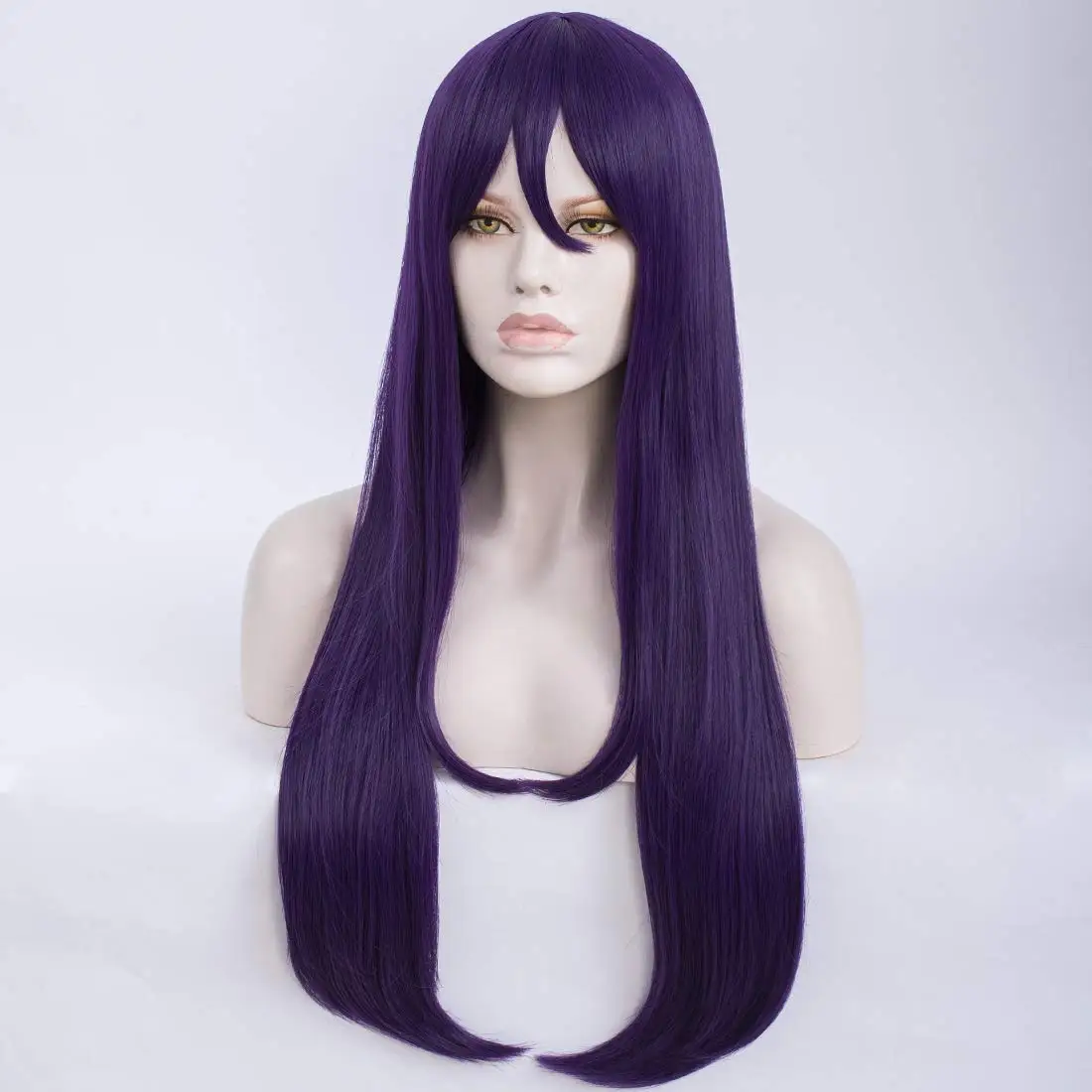 Long Straight Purple Girls Cosplay Wig with Bang Cosplay Wig High Temperature Fiber Hair Wigs Costume Party