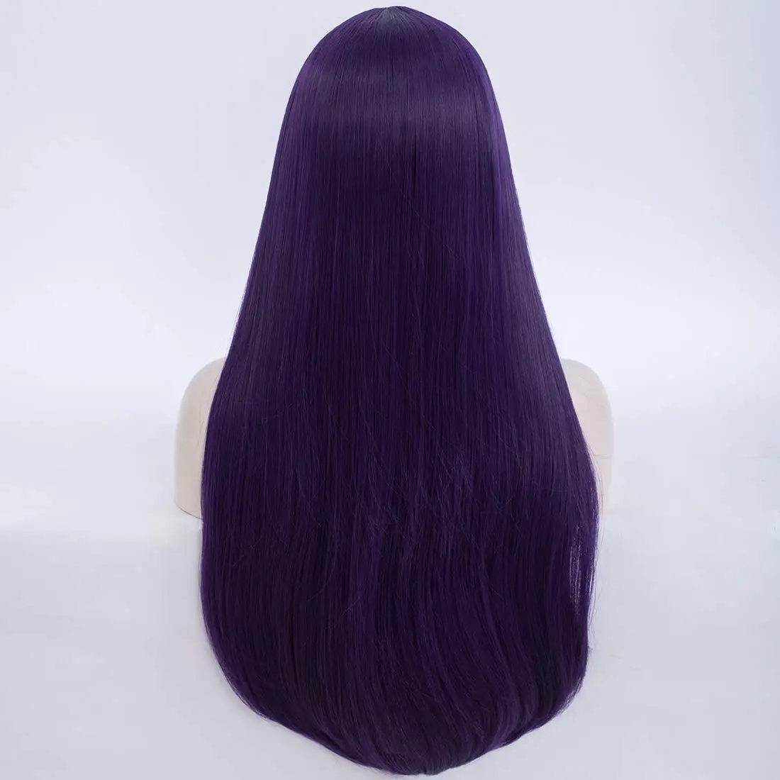 Long Straight Purple Girls Cosplay Wig with Bang Cosplay Wig High Temperature Fiber Hair Wigs Costume Party