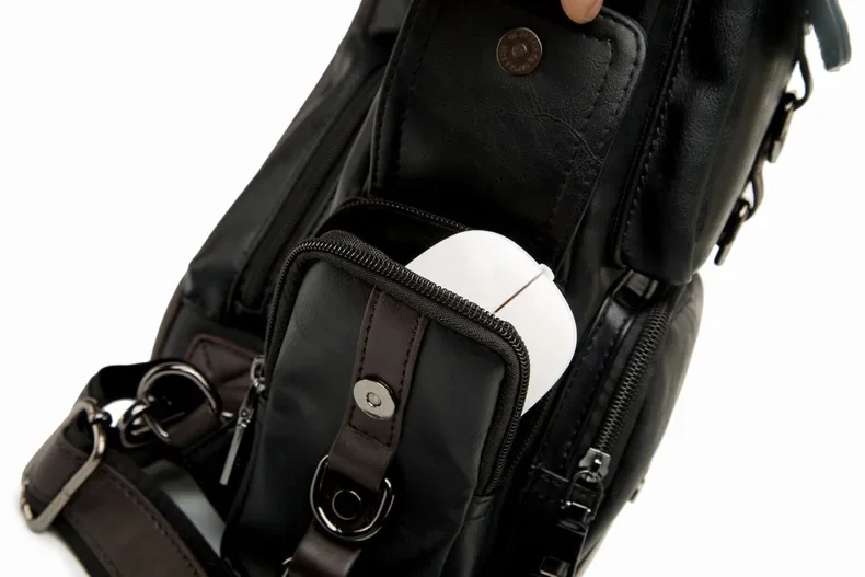 Vintage Luxury Designer Leather Crossbody Bags for Men Messenger Chest Bag Fashion Casual Bag Waterproof PU Single Shoulder Bags