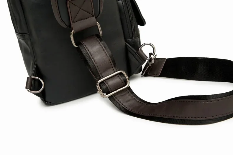 Vintage Luxury Designer Leather Crossbody Bags for Men Messenger Chest Bag Fashion Casual Bag Waterproof PU Single Shoulder Bags