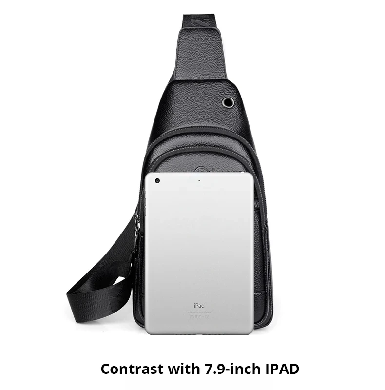 New Kangaroo Luxury Brand Chest Pack Men Crossbody Bag Black Brown Leather Chest Bag Casual Travel Sling Bag Messenger Bag Male