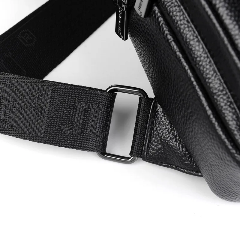 New Kangaroo Luxury Brand Chest Pack Men Crossbody Bag Black Brown Leather Chest Bag Casual Travel Sling Bag Messenger Bag Male